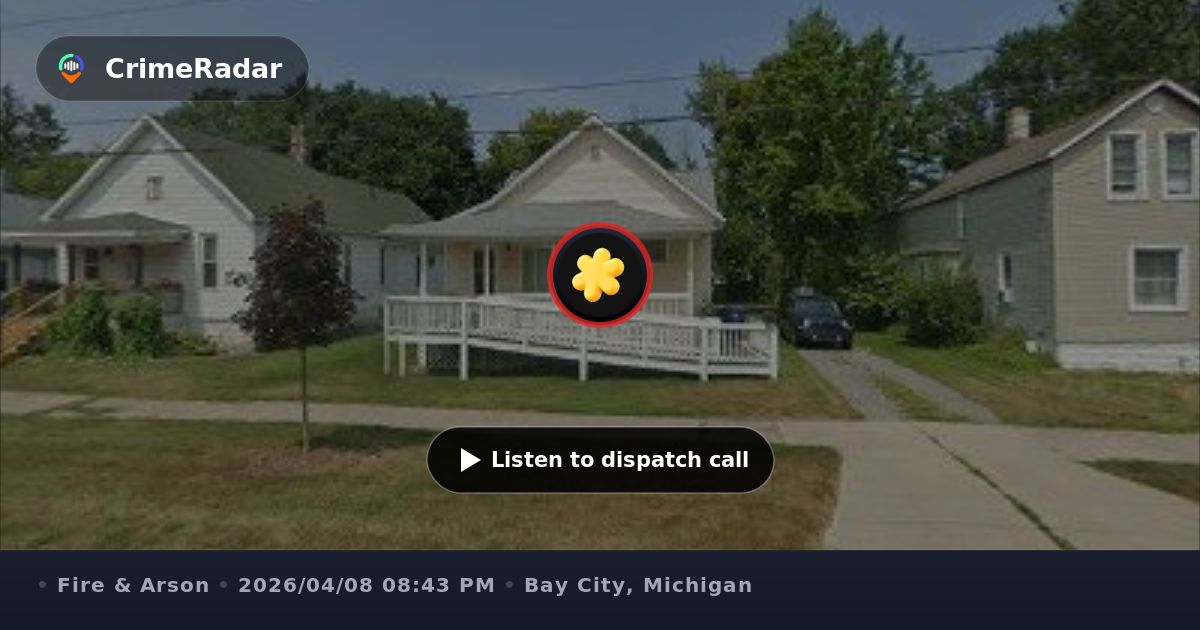 Large backyard fire creating heavy smoke, Bay City MI | CrimeRadar