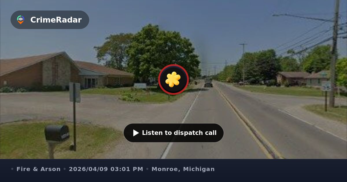Smoking object creating hazard in road roundabout, Monroe County MI ...