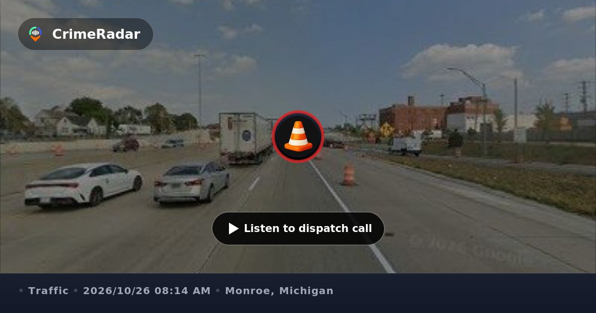 Contuction Sign Fallen construction sign blocking lane on I-75, Monroe MI | CrimeRadar