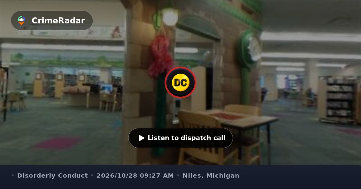 Eastern Green Woman yelling outside library on East Main, Niles MI | CrimeRadar