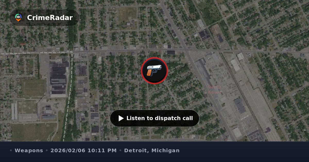 Gunshot detection reports two rounds fired, Detroit MI | CrimeRadar