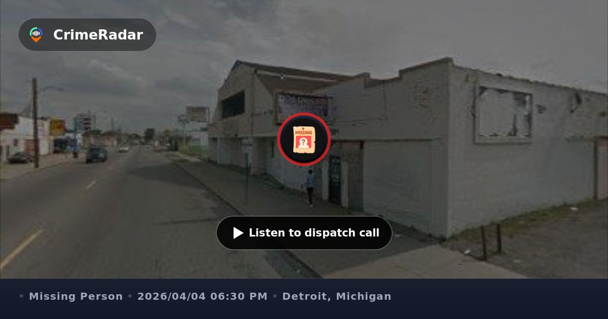 License plate reader alert for missing person, Detroit MI | CrimeRadar