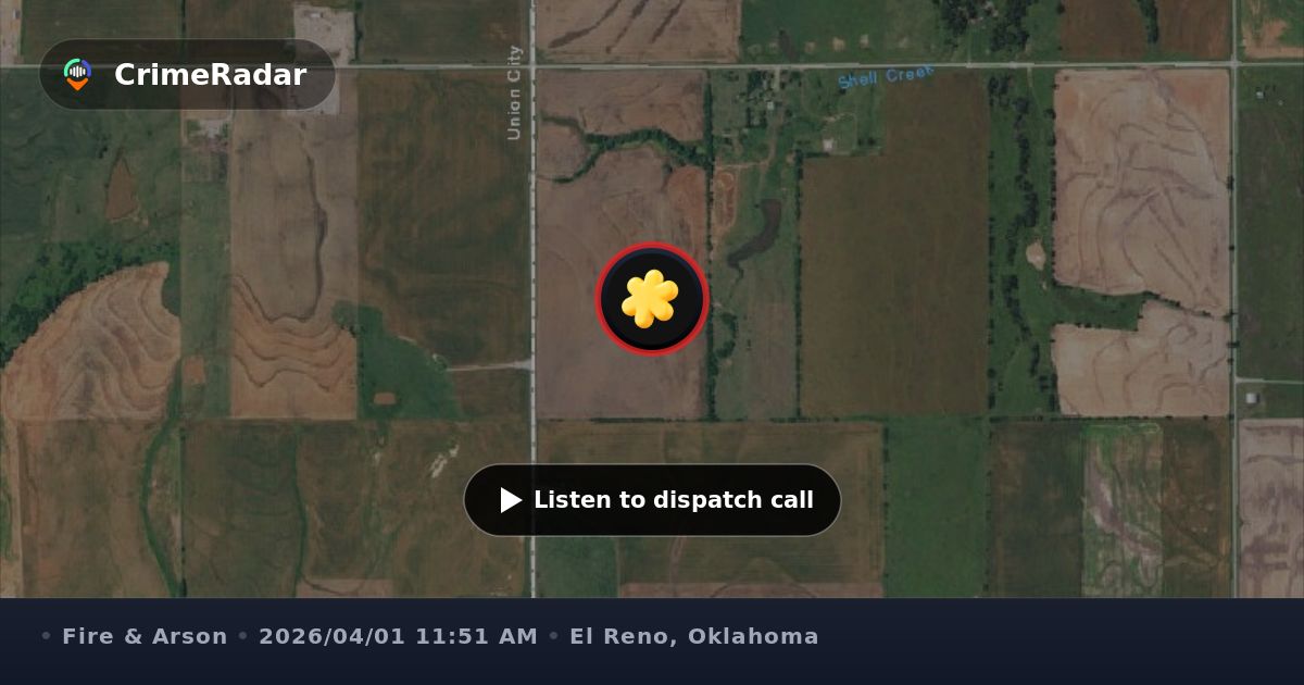 Small grass fire in ditch near Gregory and I-40, El Reno OK | CrimeRadar
