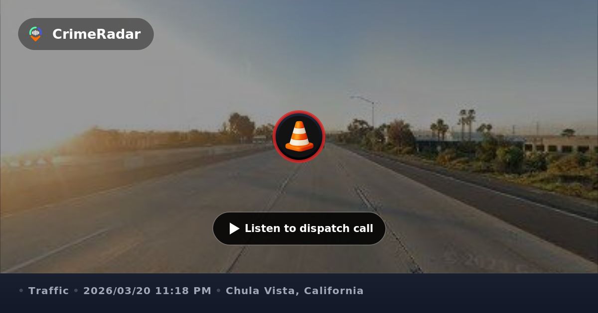 Traffic crash on Interstate 5 in Chula Vista, Chula Vista CA | CrimeRadar