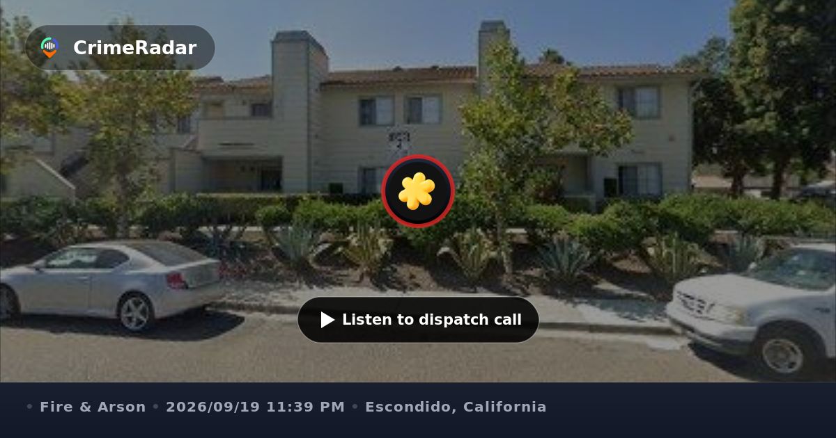 Structure fire at Morning View Drive apartment, Escondido CA | CrimeRadar