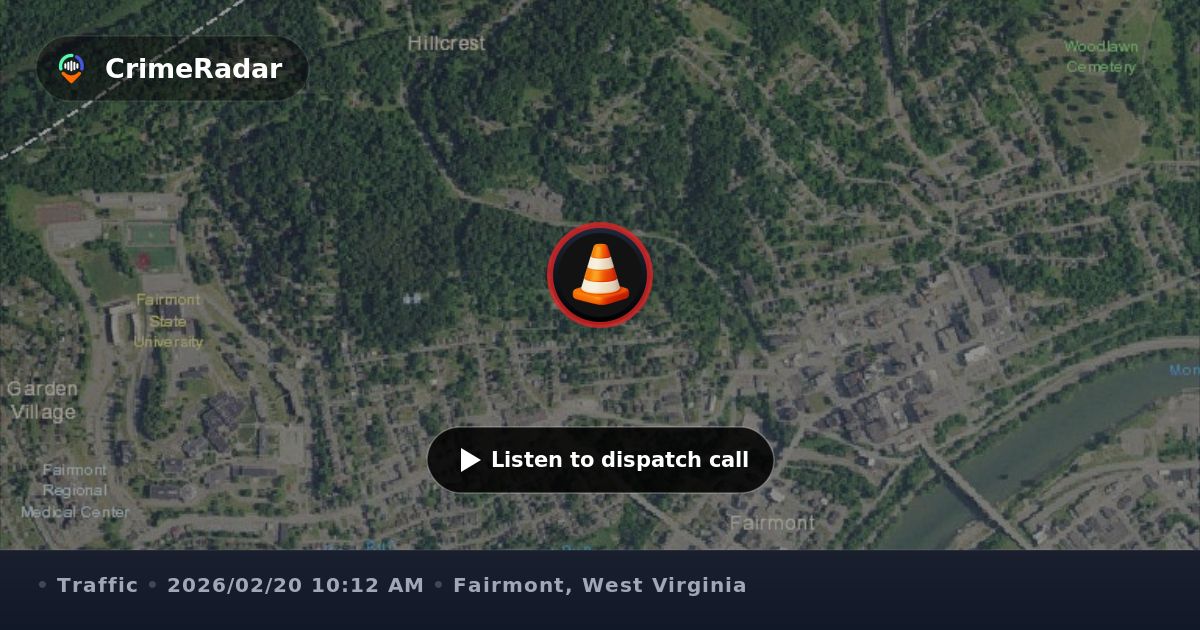 Two-vehicle rear-end crash on Fairmont Avenue, Fairmont WV | CrimeRadar