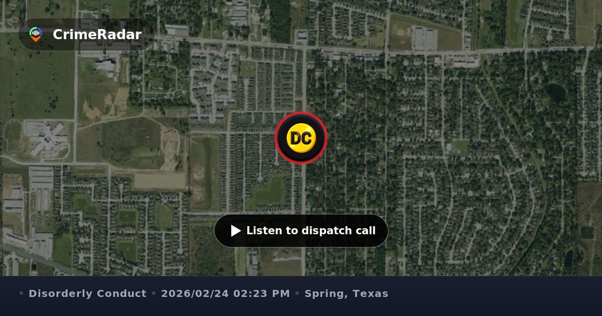 Intoxicated man refusing to leave business, Spring TX | CrimeRadar