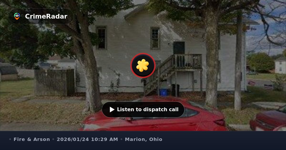 Fire crews respond to structure fire near Walnut St, Marion OH | CrimeRadar