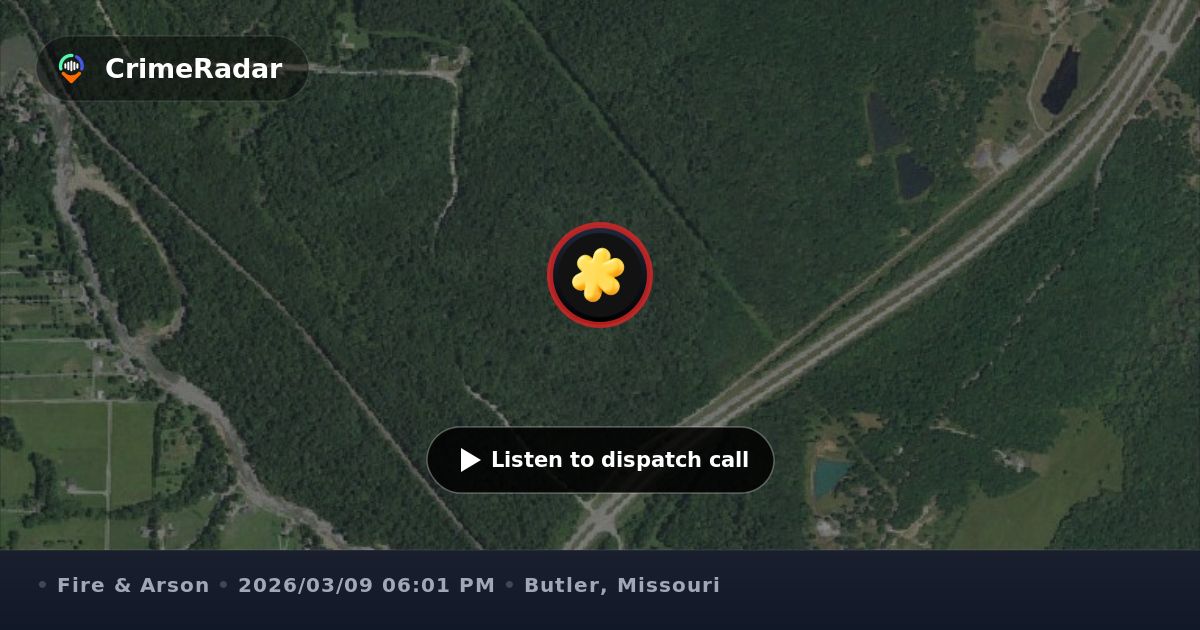 Vehicle fire on Old Highway Street dead end, Butler County MO | CrimeRadar