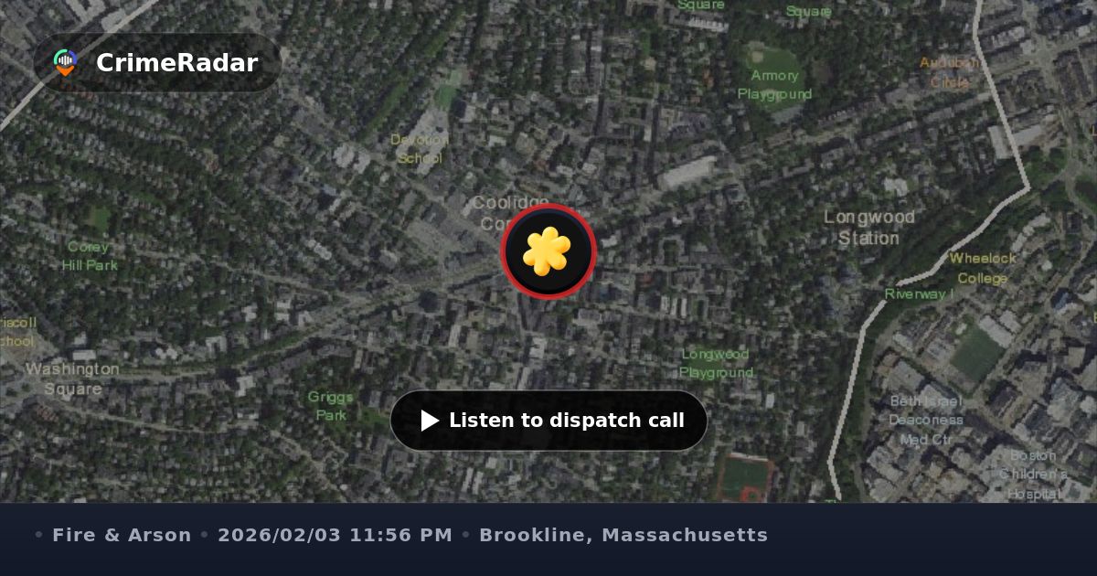 Fire crews respond to alarm near Beacon St, Brookline MA | CrimeRadar