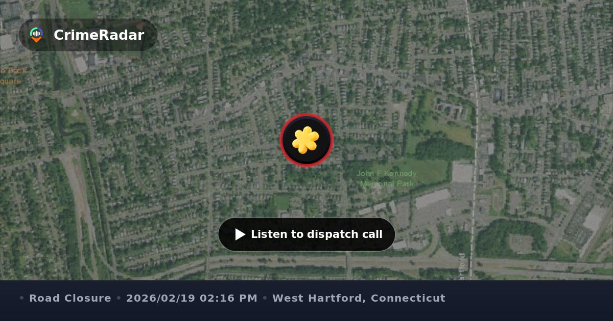 Road closed between Wolf Ridge and St Augustine, West Hartford CT ...