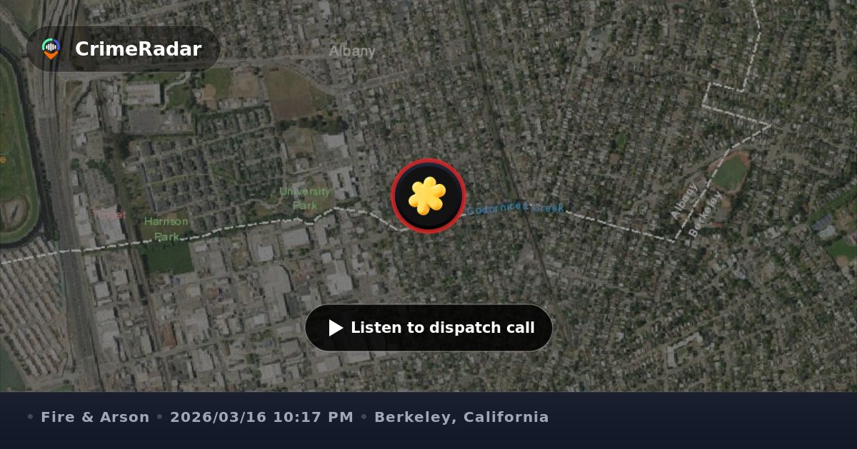 Debris fire reported near train tracks on Gilman, Berkeley CA | CrimeRadar