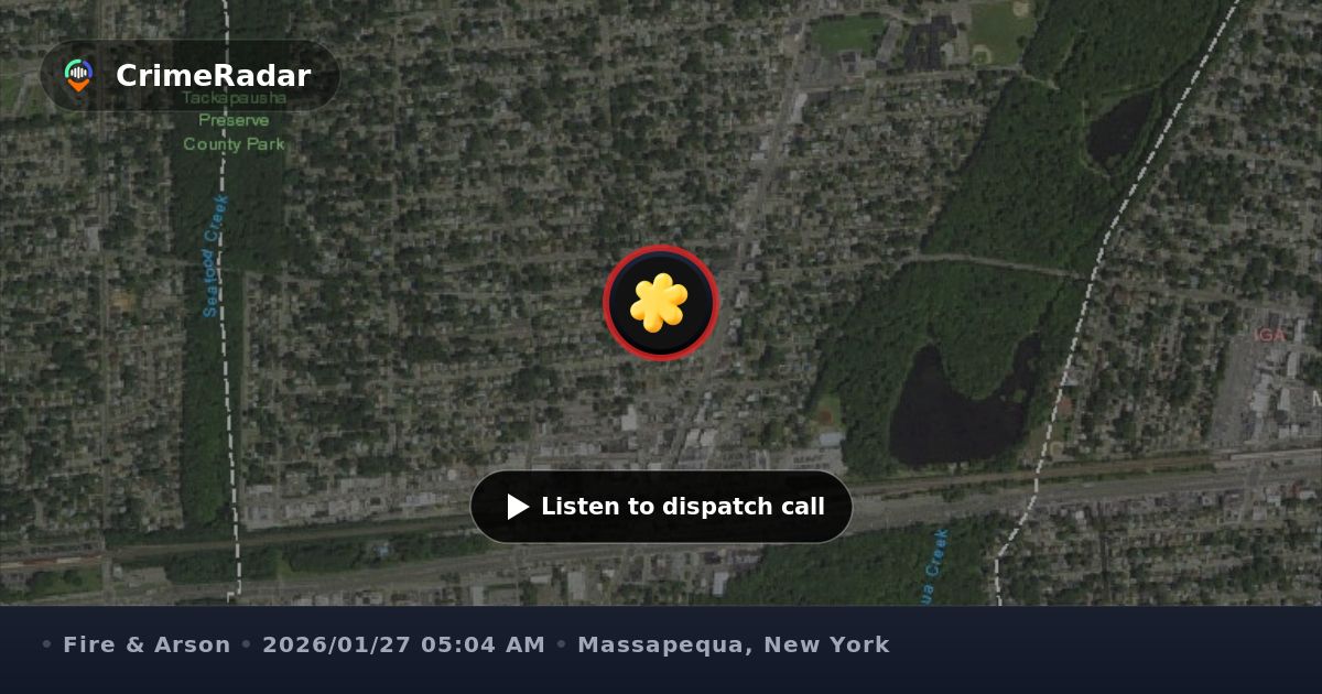 Apparent structure fire alarm near Pennsylvania Ave, Massapequa NY ...