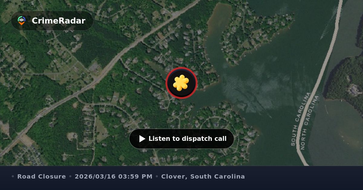 Tree blocking roadway on River Oaks Road, Clover SC | CrimeRadar