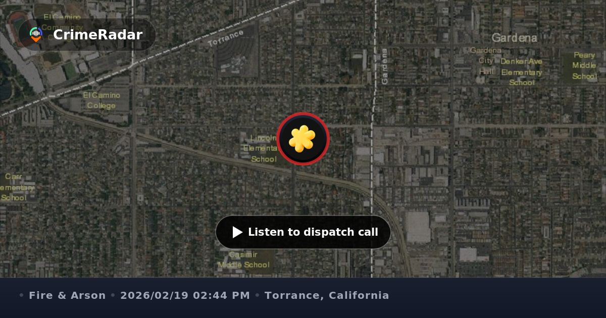 Fire in second-floor unit of Torrance apartment, Torrance CA | CrimeRadar