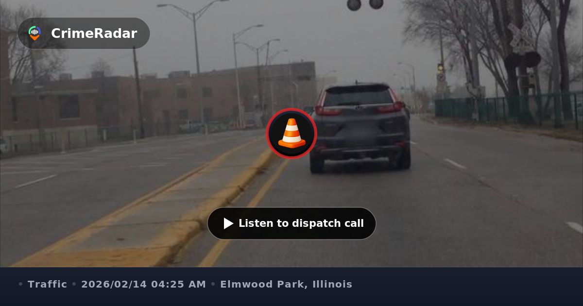 Car stopped on train tracks at Grand Avenue crossing, Elmwood Park IL ...