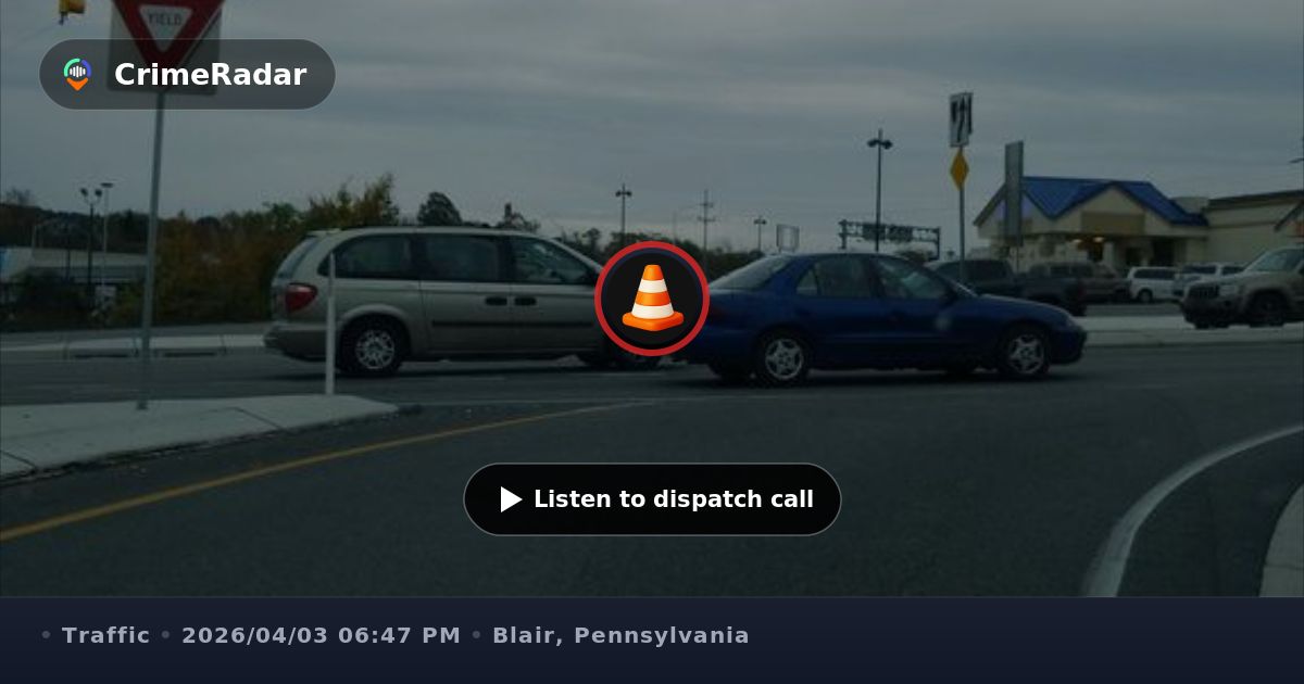 White SUV runs red light and causes crash, Blair County PA | CrimeRadar