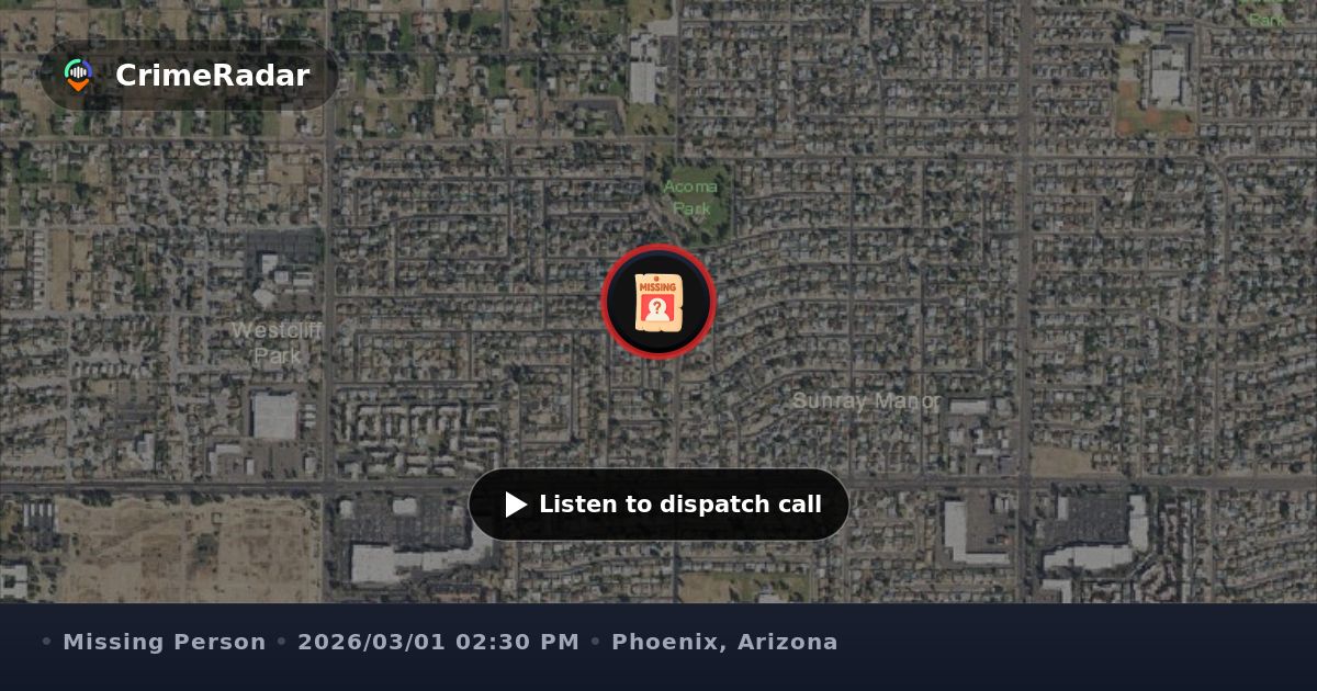 Neighbor reports man missing for two weeks, Phoenix AZ | CrimeRadar