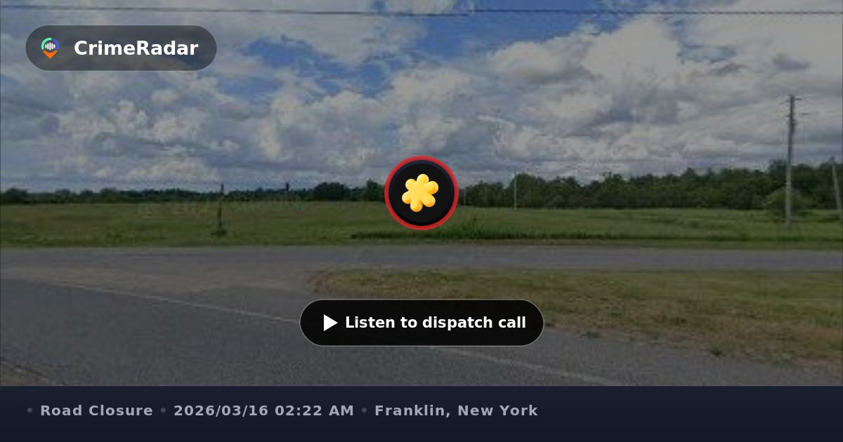 Tree blocking road on County Routes 33 and 36, Franklin County NY ...