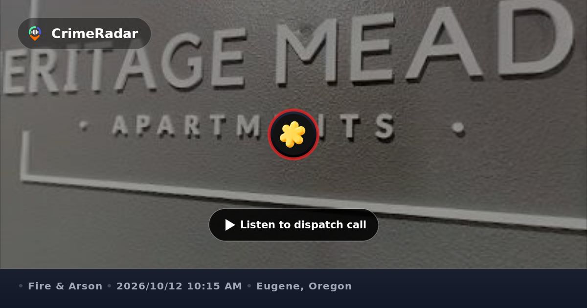 Fire alarm at Heritage Meadow Apartments, Eugene OR | CrimeRadar