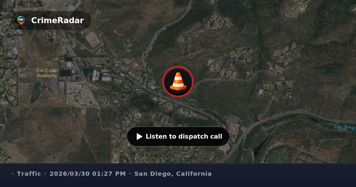 Crash alert at Del Dios Highway and Bing Crosby, San Diego County CA ...