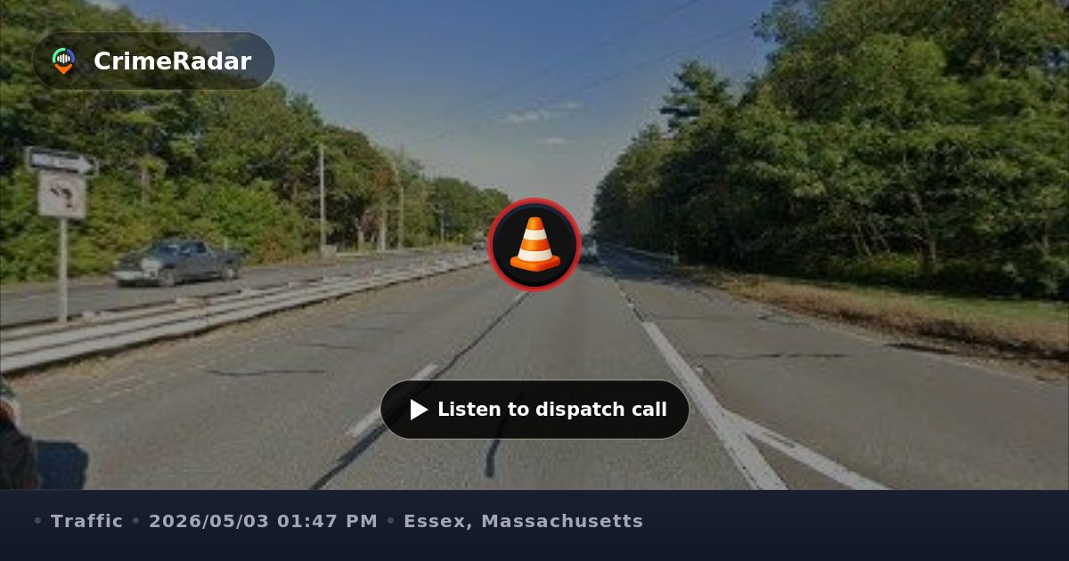 Car fire and crash causing Route 128 backup, Essex County MA | CrimeRadar
