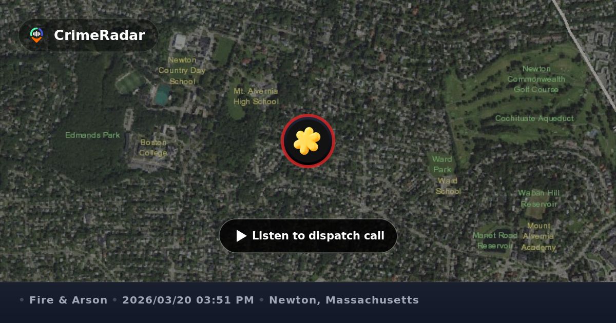 Basement carbon monoxide alarm at Devon Road home, Newton MA | CrimeRadar