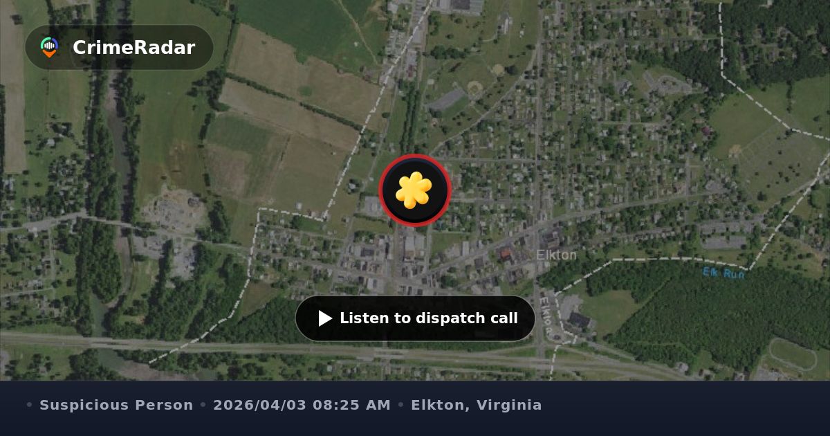 Worker mistaken for suspicious person near school, Elkton VA | CrimeRadar