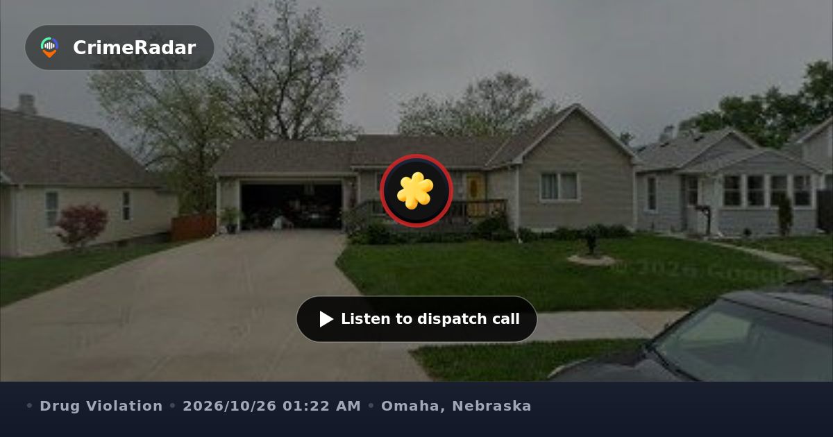 Overdose reported on South 20th Street, Omaha NE | CrimeRadar