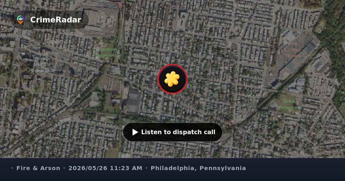 Fire alarm activation near West Tabor Road, Philadelphia PA | CrimeRadar