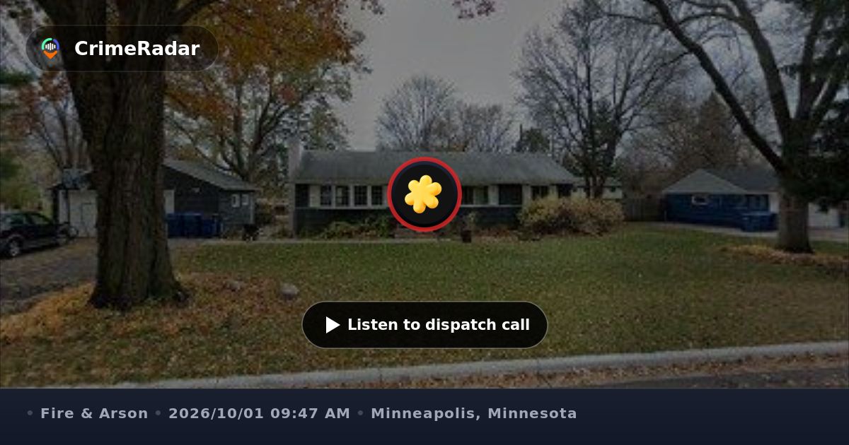 Smoke from large tree fire in front yard, Minneapolis MN | CrimeRadar