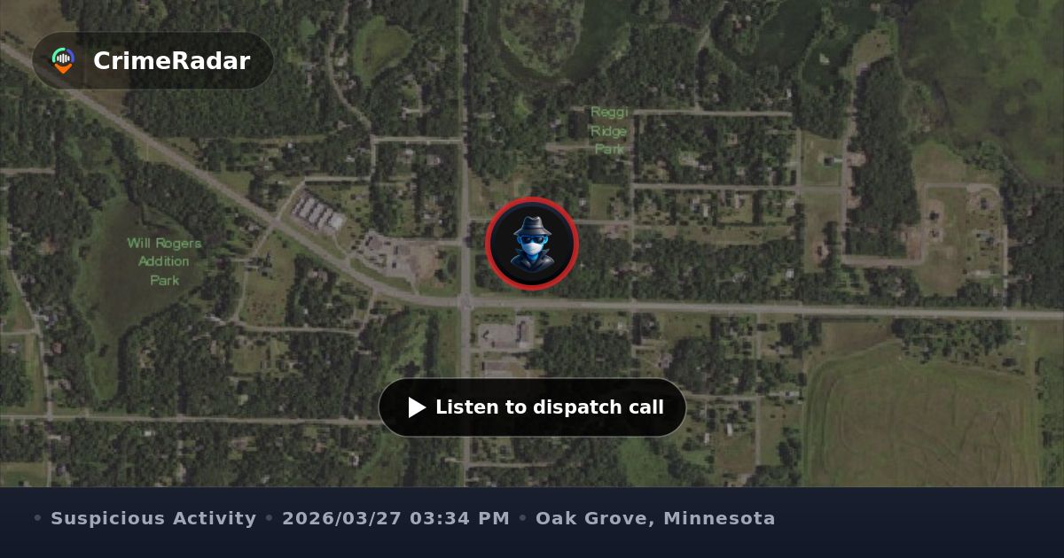 Officers check open 911 line near Lake George Blvd NW, Oak Grove MN ...