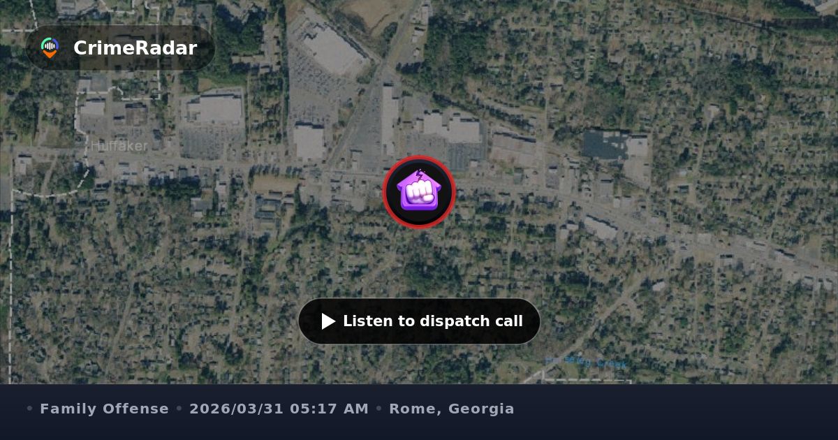 Domestic dispute involving man with a firearm, Rome GA | CrimeRadar