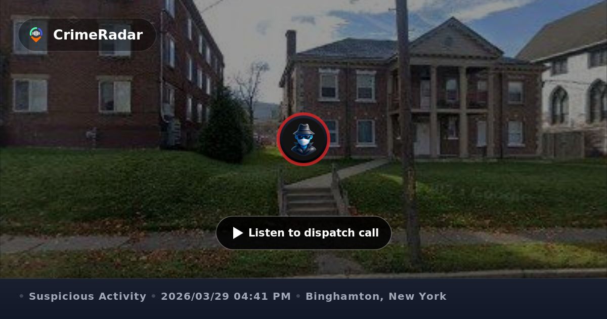 Woman reports unknown person following her, Binghamton NY | CrimeRadar