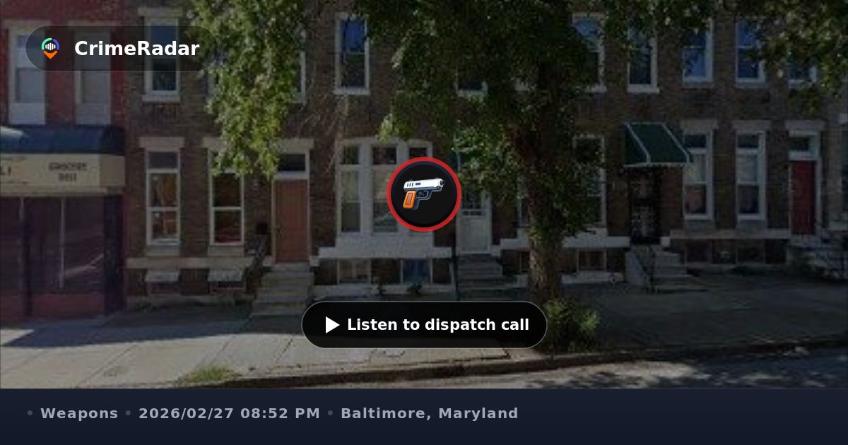 Armed person reported trying to break into house, Baltimore MD | CrimeRadar