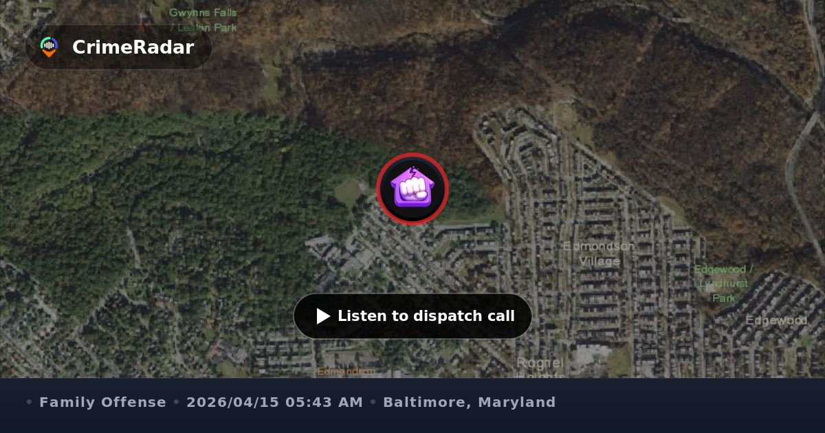 Family dispute reported at Rokeby Road residence, Baltimore MD | CrimeRadar