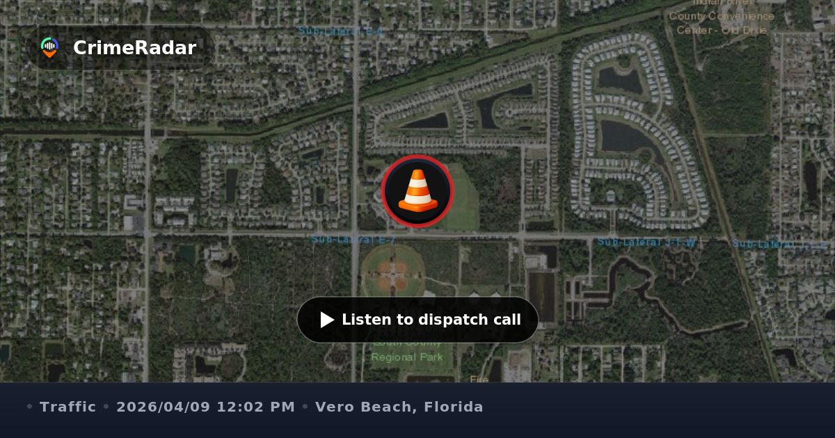Traffic stop on black car on 9th Street SW, Vero Beach FL | CrimeRadar