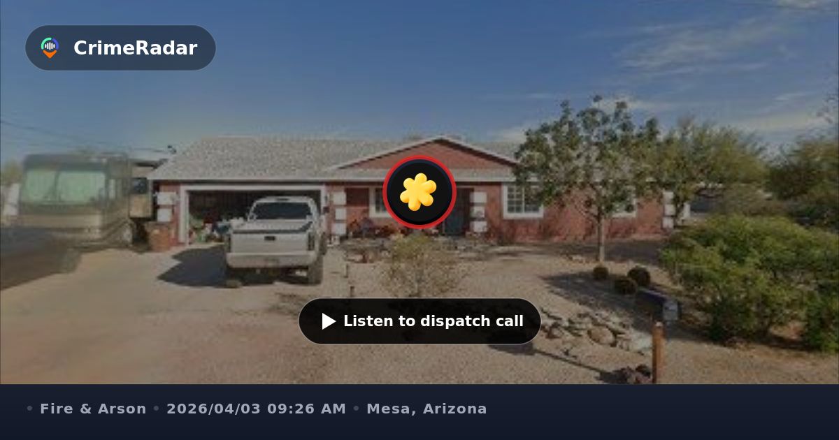 Small brush fire spreading along fence line, Mesa AZ | CrimeRadar