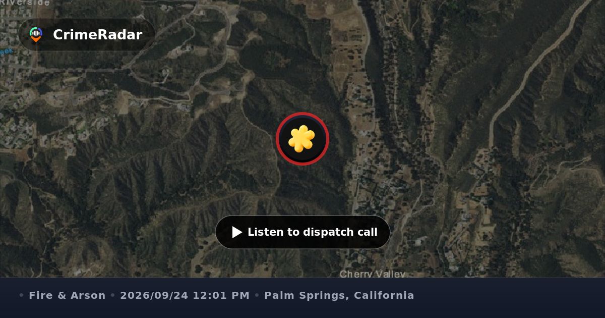 Starte Line Brush fire on mountainside near state line highway, Palm Springs CA ...