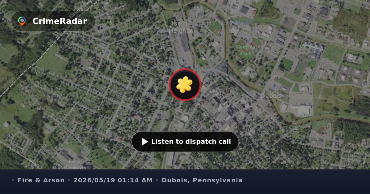 Automatic fire alarm in third floor stairwell, Dubois PA | CrimeRadar