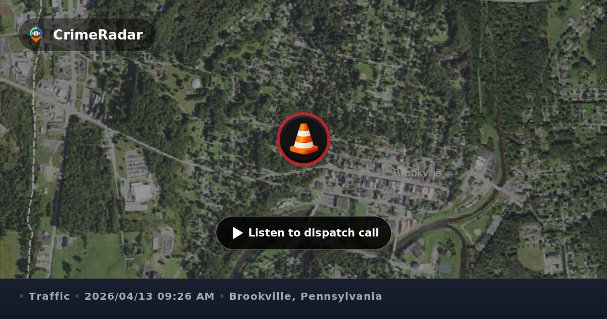 Officer assisting disabled motorist near courthouse, Brookville PA ...