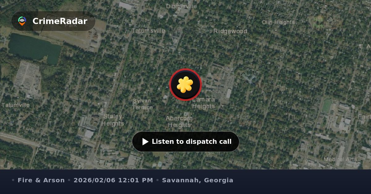 Fire crews respond near Abercorn and Derenne, Savannah GA | CrimeRadar