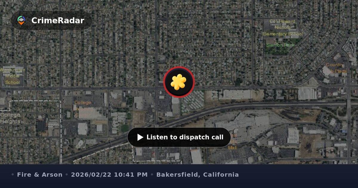 Brush fire behind KFC after reported explosion, Bakersfield CA | CrimeRadar
