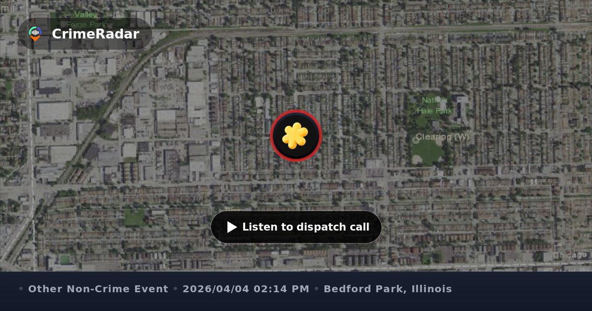 Utility pole split and leaning on building, Bedford Park IL | CrimeRadar