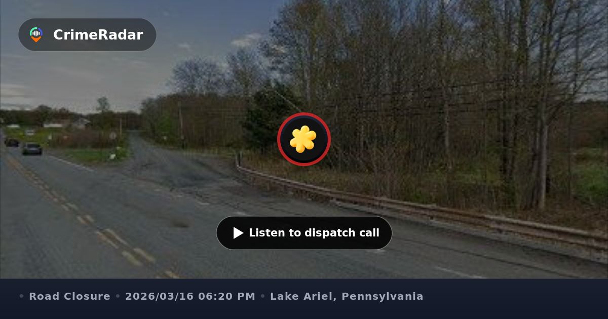 Tree blocking road at Hamlin Highway and Goose Pond Road, Lake Ariel PA ...