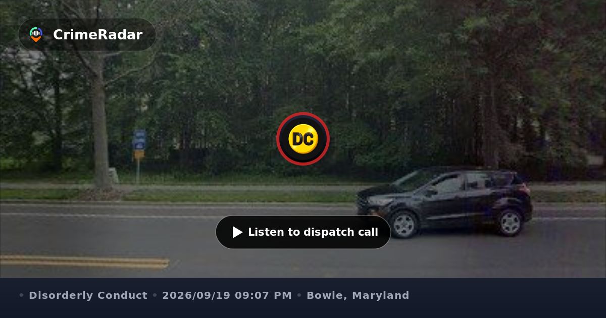 Tree Map Pin Loud music complaint near Pin Oak Parkway, Bowie MD | CrimeRadar