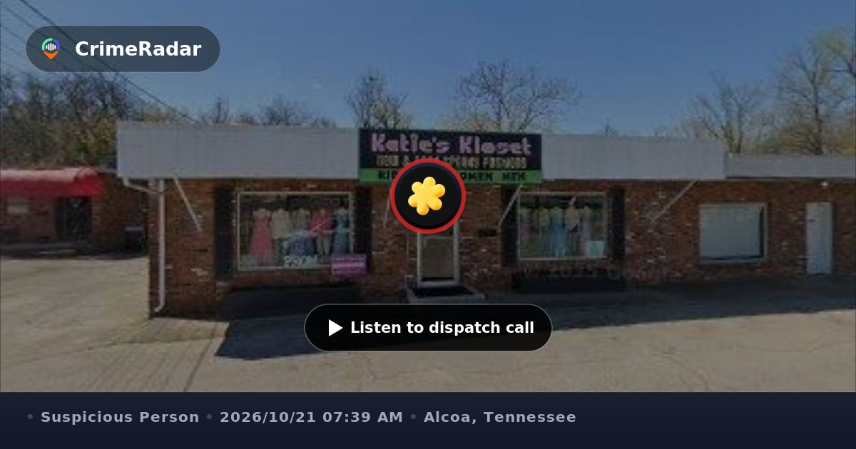 Man walking with knife and yelling near library, Alcoa TN | CrimeRadar