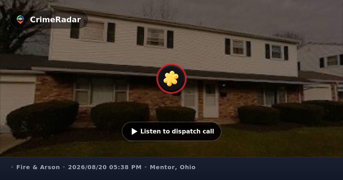 Possible structure fire at Hart Street condo, Mentor OH | CrimeRadar