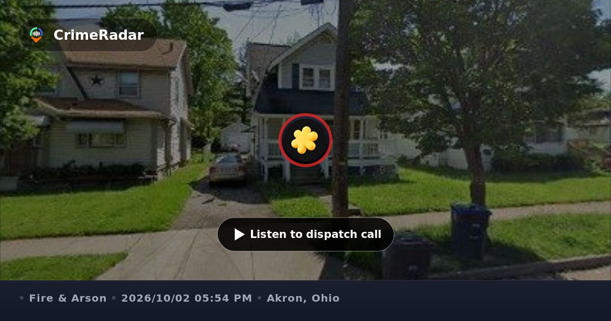 Residential fire alarm on Gridley Avenue, Akron OH | CrimeRadar
