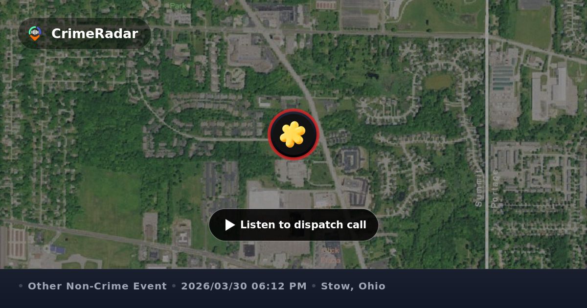 Utility pole snapped with wires down on Fish Creek, Stow OH | CrimeRadar